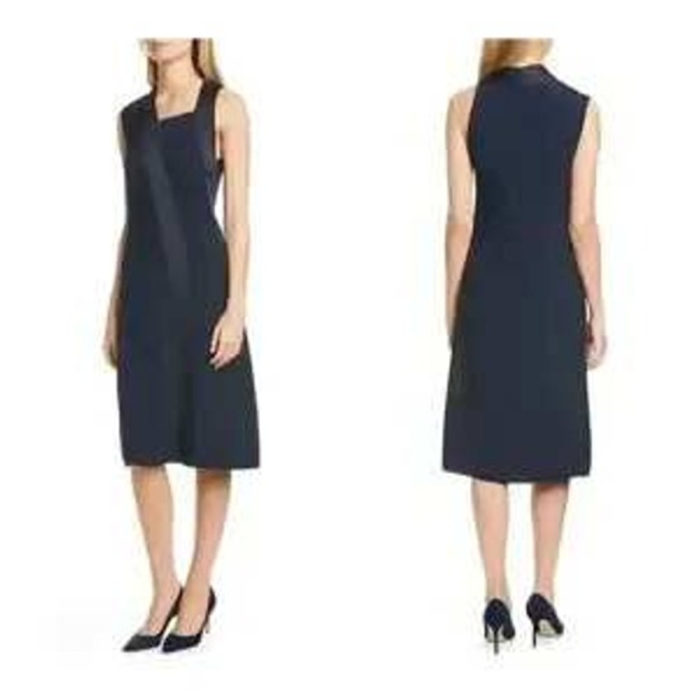 NWT $595 Hugo Boss Womens Danelava Asymmetrical A-Line Dress Sz 2